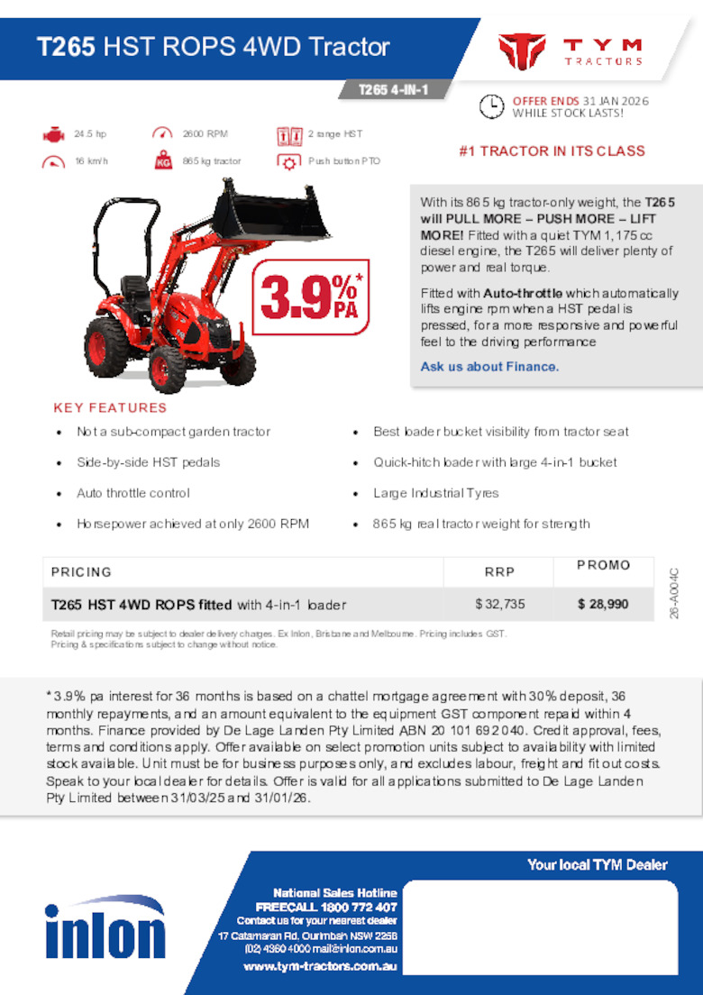 26-A004C TYM T265 HST ROPS oe 31.01